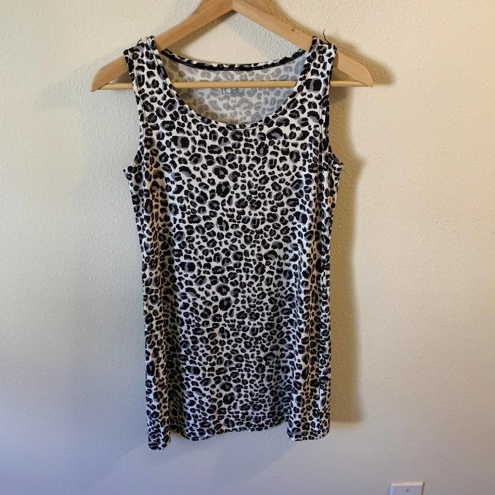 LOGO Lori Goldstein Animal Print Tank XS